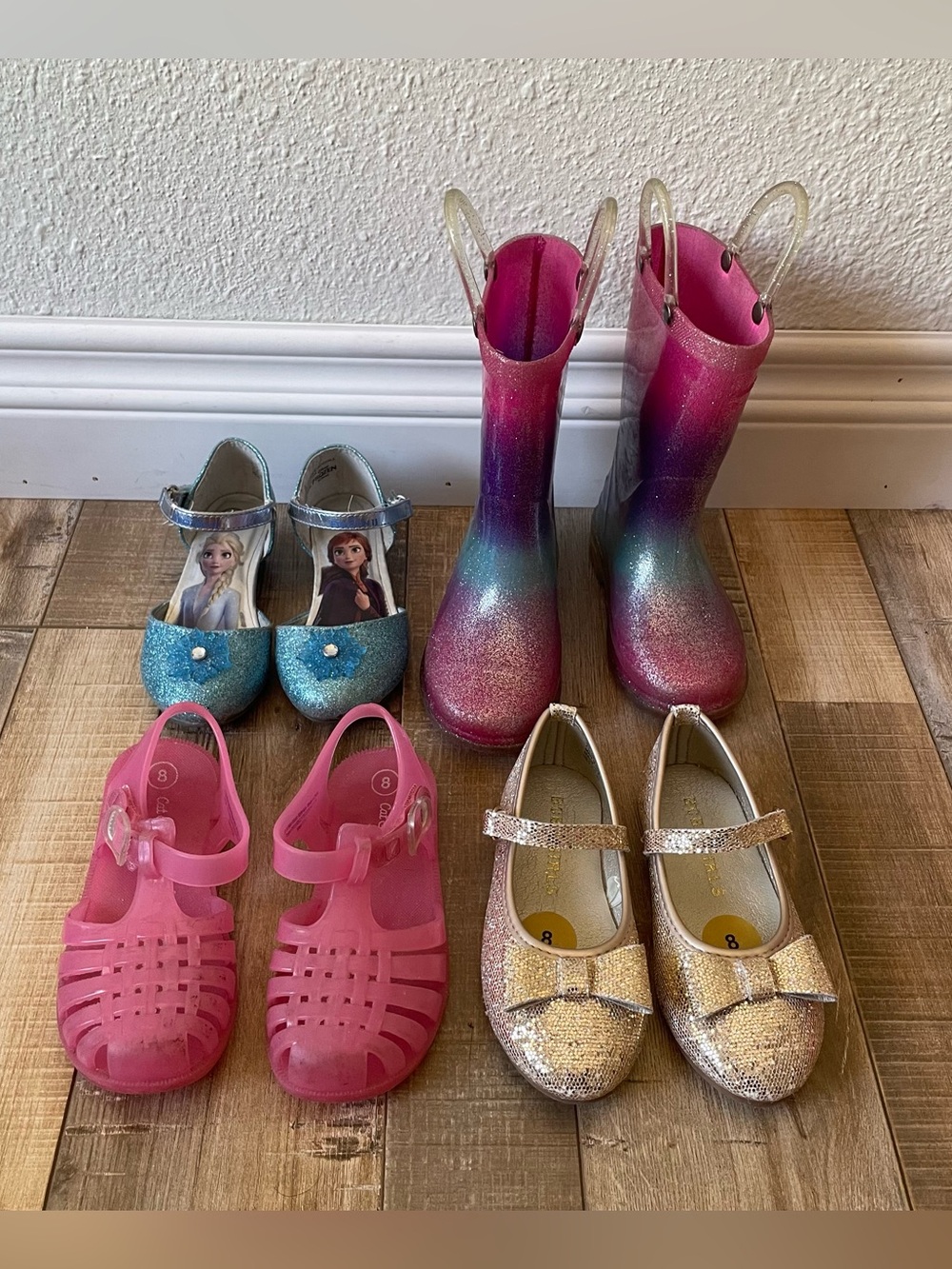 Girls Size 8 Shoes Lot 4 Disney Frozen Western Chief Light Up Boots BCBG